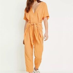 Free People Shining Sun Orange Tie-Front Jumpsuit